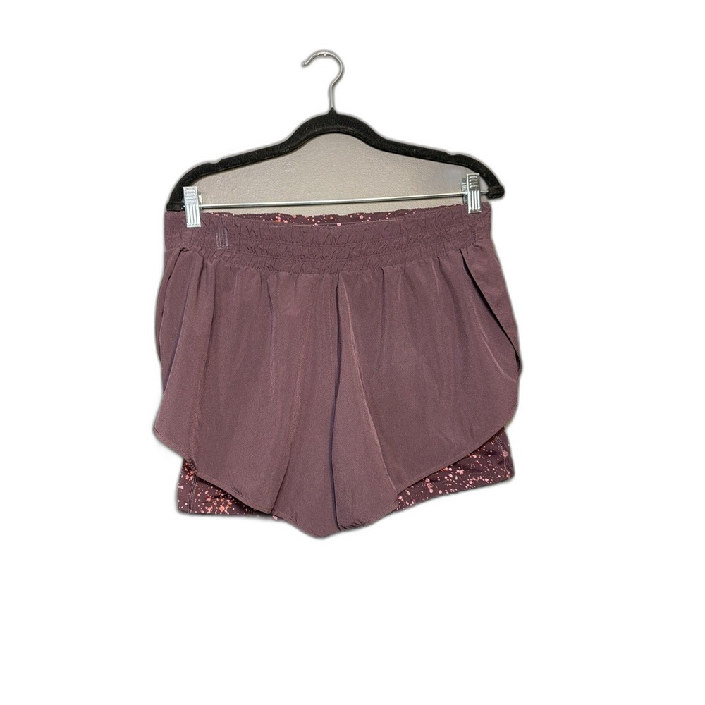 Athleta‎ HIIT It 2-in-1 Shorts Large Purple Athletic Running Workout Lined